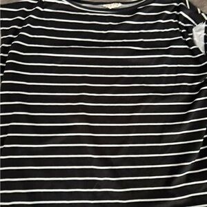 Black and White Striped Women's Top